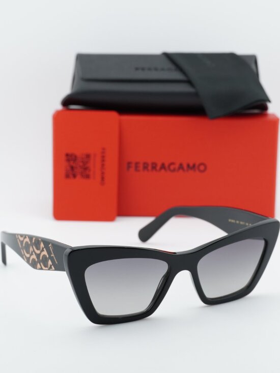 Salvatore Ferragamo SF1081S 001 Cat Eye Sunglasses - Black / Grey main image 7